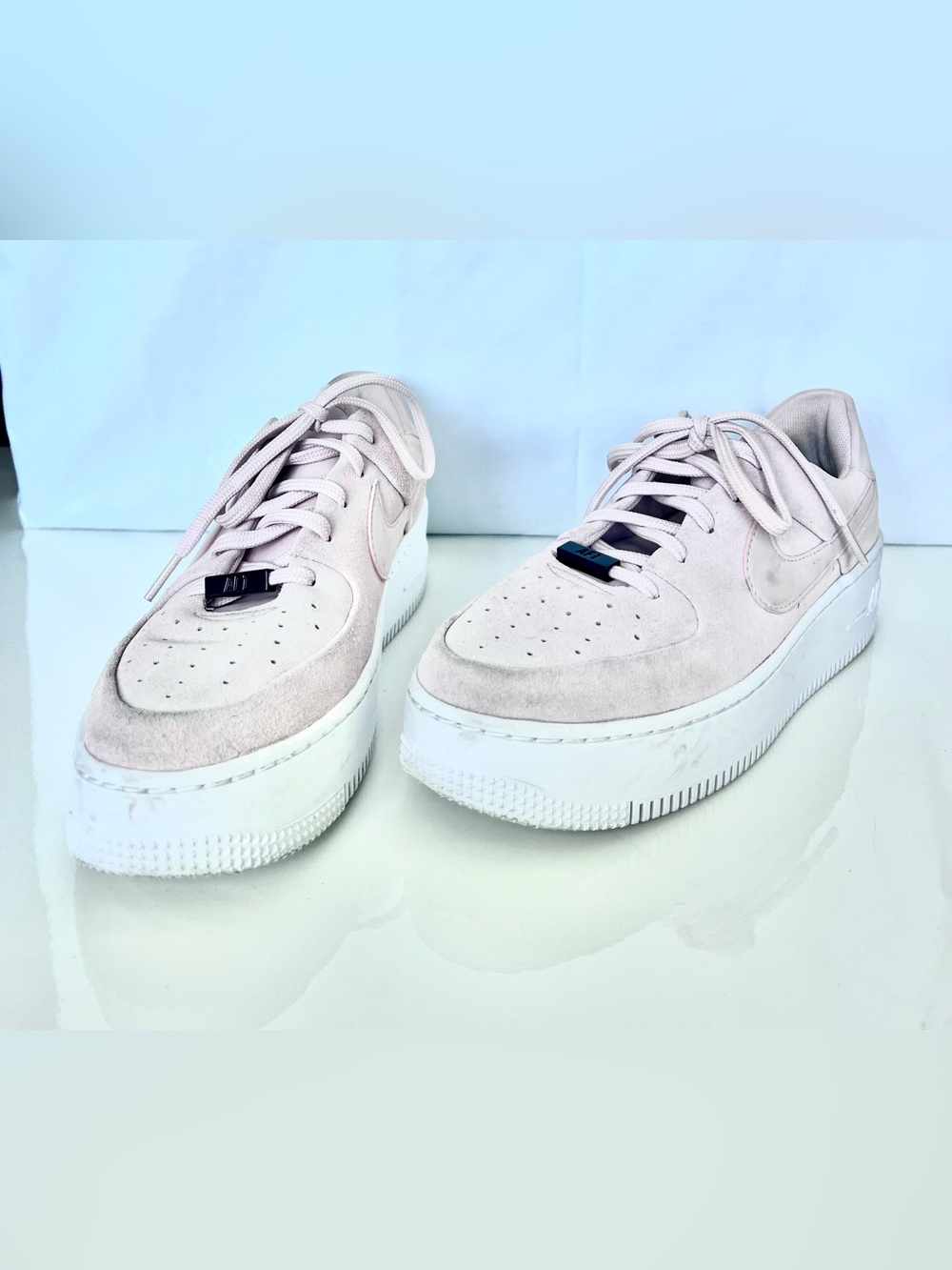 Nike Air Force 1 Sage Low Women’s 9 Barely Rose Suede AR5339-604